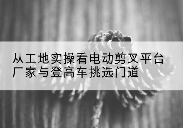 东坡电动剪叉升降平台厂家-从工地实操看电动剪叉平台厂家与登高车挑选门道